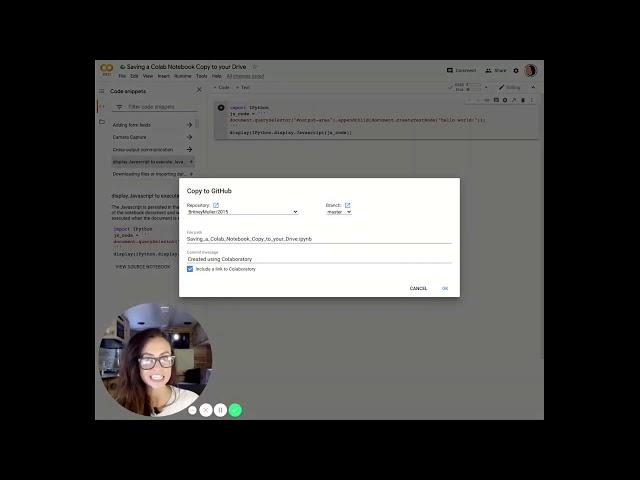 Saving a Colab Notebook to GitHub