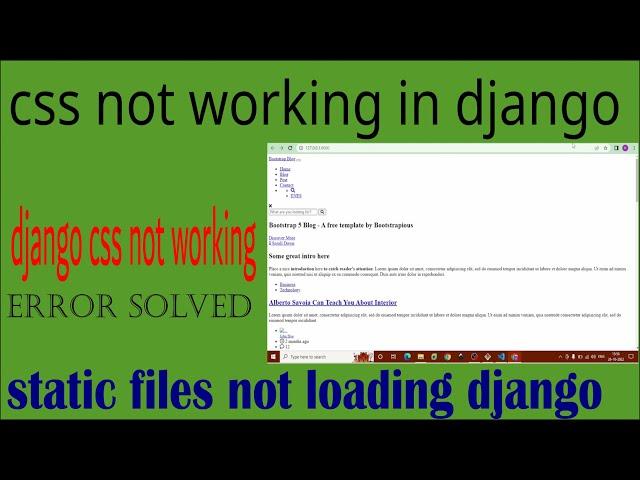 django css not working | static files not loading django | css not working in django