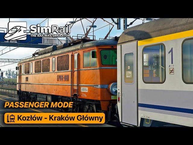 SimRail - Passenger Mode | EP08-001 Electric Locomotive | Kozłów - Kraków Główny