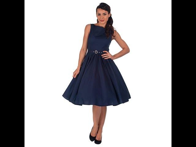 Pretty Kitty Fashion Vintage Inspired Navy Audrey 50s Style Dress