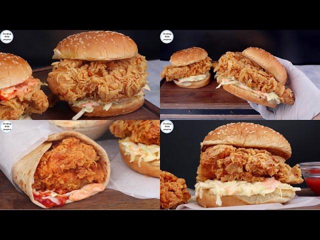 Perfect Fried Chicken Zinger Burger & Shawarma/ Wrap Recipe at home with useful Tips,Better than KFC