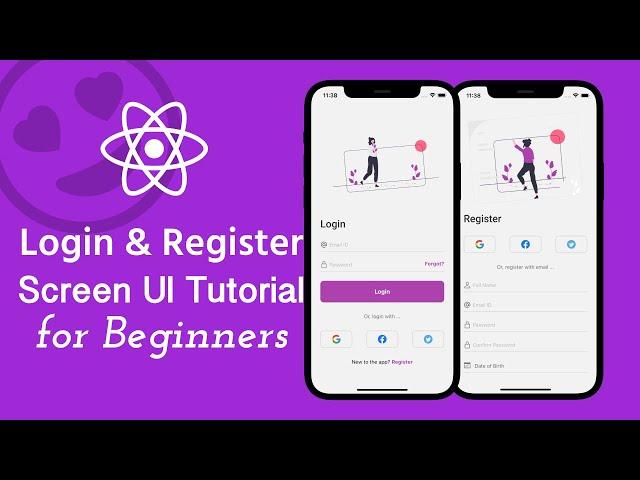 Login & Register UI Tutorial in React Native for Beginners