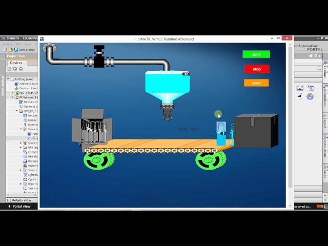 SIEMENS PLC WITH SCADA INTERFACING BOTTLING PLANT