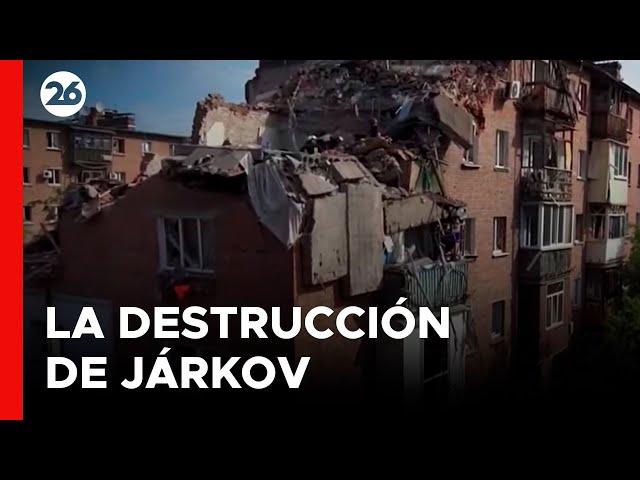 Nuevas imágenes de la destrucción de la ciudad de Járkov desde el aire