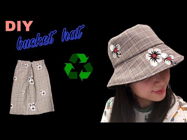 Beautiful bucket hat cutting and sewing | DIY Fabric Hats | Recycling clothes