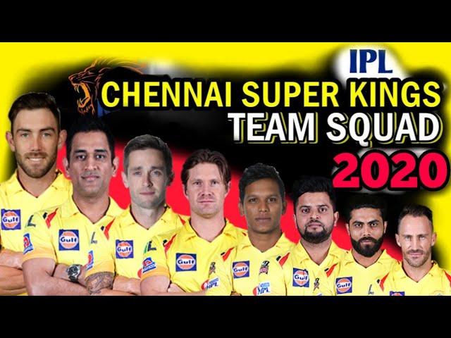 Vivo IPL 2020 : Chennai Super Kings Full Squad | Csk Probable Squad 2020 | CSK Player List