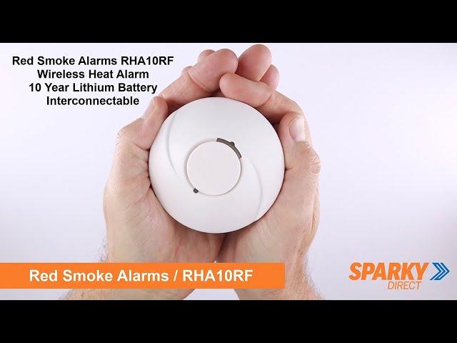 Red Smoke Alarms RHA10RF | Wireless Heat Alarm | 10-Year Lithium Battery | Interconnectable