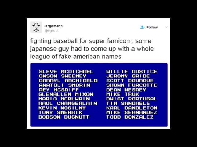 Fake American Names in a Japanese Baseball Game