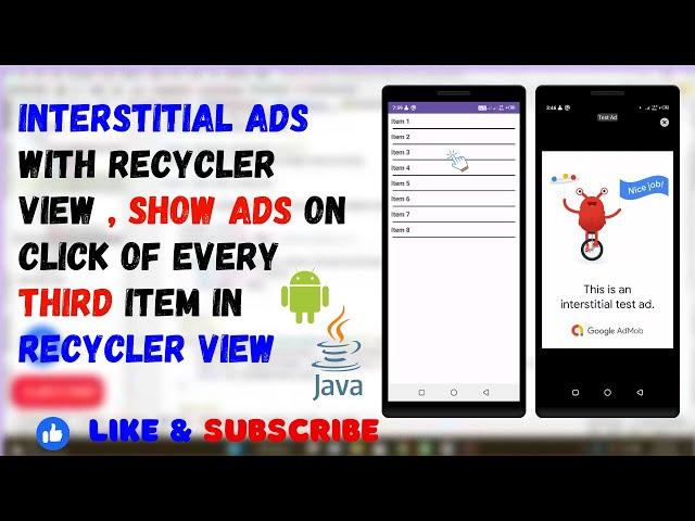 Implementing Google AdMob Interstitial Ads with RecyclerView Android Studio | Java |