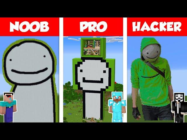 Minecraft NOOB vs PRO vs HACKER: DREAM STATUE HOUSE BUILD CHALLENGE in Minecraft / Animation