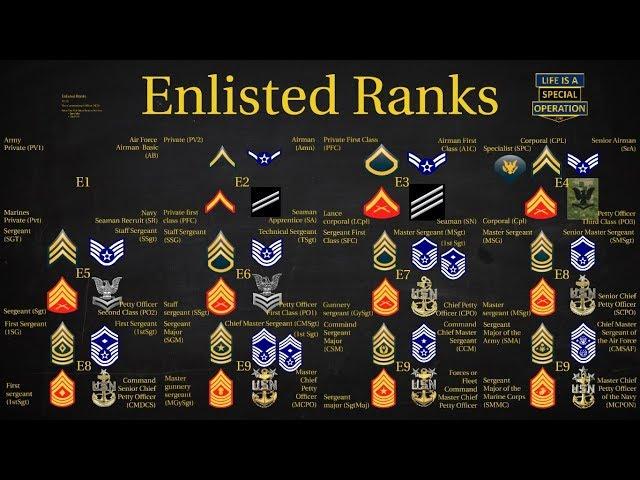 US Military (All Branches) ENLISTED Ranks Explained