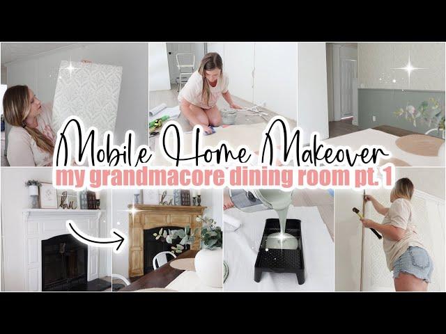  MOBILE HOME MAKEOVER // dining room part one // cottagecore grandmacore aesthetic // double wide