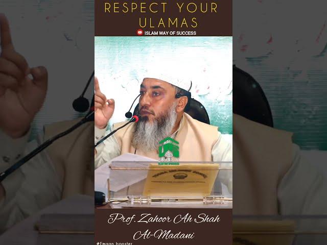 Respect Your Ulamas #Shorts - Manhaj Salaf - Emaan Booster - Prof.Zahoor Ah Shah Al madani - Iwos