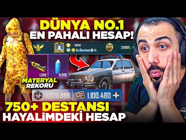 $9.999.999 RP NO.1 DÜNYA'NIN EN PAHALI HESABI! 750 DESTANSI TÜM NADİR SETLER VAR! | PUBG MOBILE