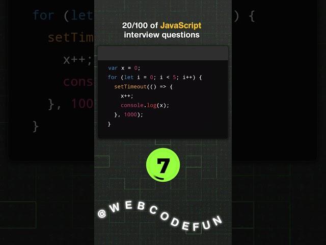 20/100 JAVASCRIPT Interview Questions