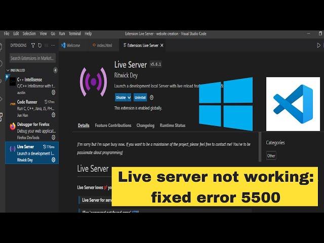 live server visual studio code not working || error port 5500 || fixing the auto refreshing issue