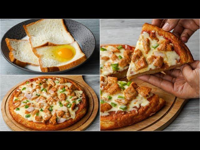 I Combined Suji With Bread & Milk & The Result Is Amazing | Unique Chicken Pizza Recipe | Easy Pizza