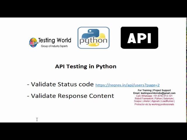 API Testing in Python : GET Request & Validate Status Code