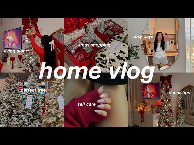 HOME VLOGdecorating for christmas + tree shopping, cosy days living alone, self care motivation