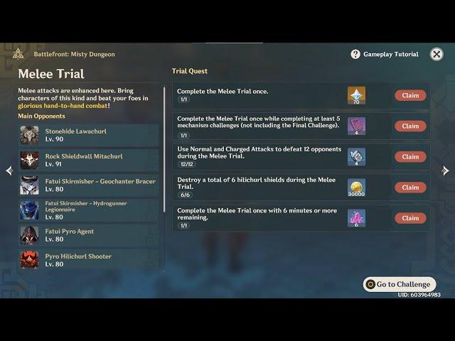 Battlefront Melee Trial (70 FREE PRIMOGEMS) - [Genshin Impact]