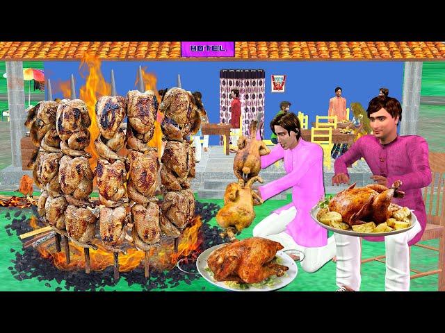 Roasted Chicken Sajji Full Chicken Fry Roast Street Food Hindi Kahani Moral Stories New Comedy Video