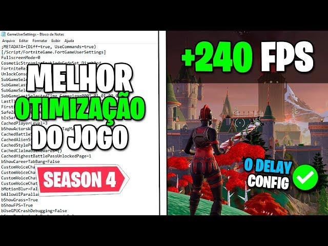 MELHOR OTIMIZAÇÃO PARA TEMPORADA 4 NO FORTNITE! Aumentar o FPS no Fortnite