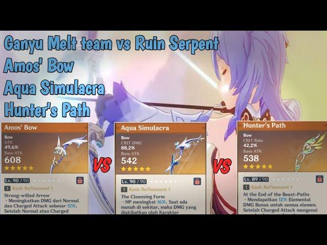 Ganyu Amos vs Aqua vs Hunters path with melt team on abyss 12-3