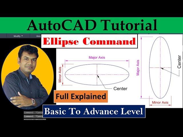 Ellipse Command in AutoCAD ǀǀ [Bangla Tutorial] ǀǀ How to draw Ellipse in AutoCAD ǀǀ tg's study