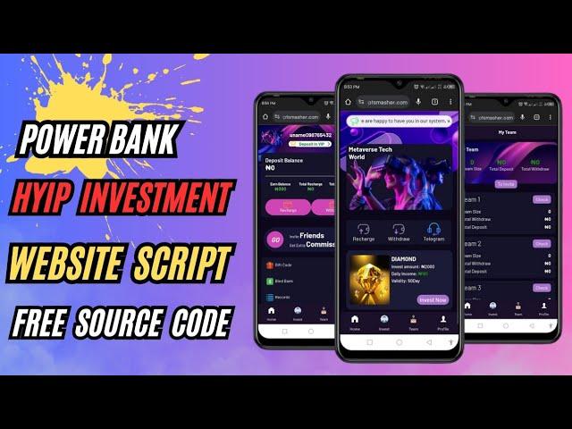 Make Your Own New Hyip Investment Website App With Admin Panel || Mining Website Free Source Code