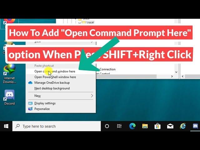 How To  Add "Open Command Prompt Here" option When Press SHIFT + Right Click