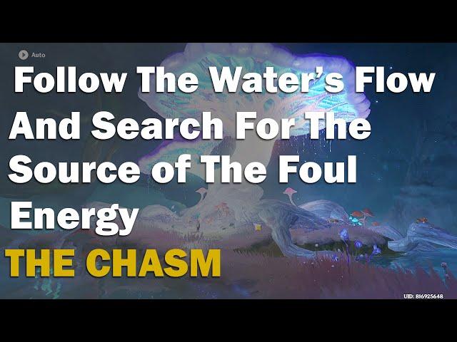 Follow the water's flow and search for the source of the  foul energy | The Chasm Quest Guide