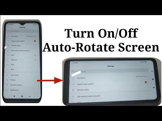 How To Turn Off Auto Screen Rotation In Redmi Note 8 Pro