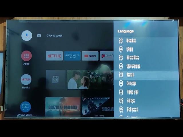 How to change TCL android TV Menu languages..