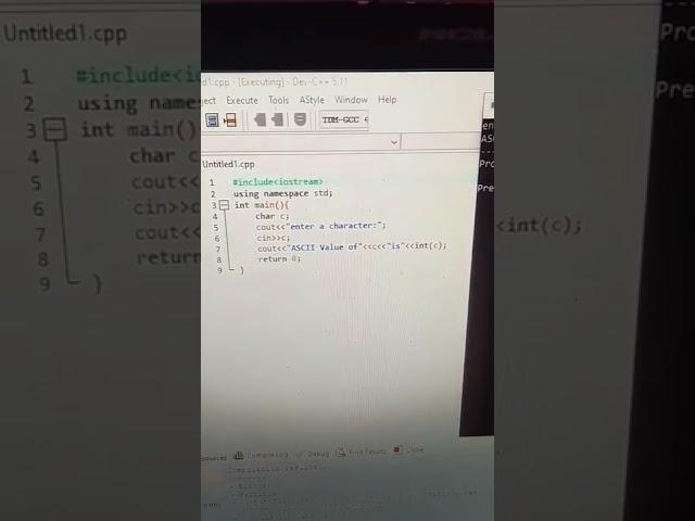 ASCII value in c++ program