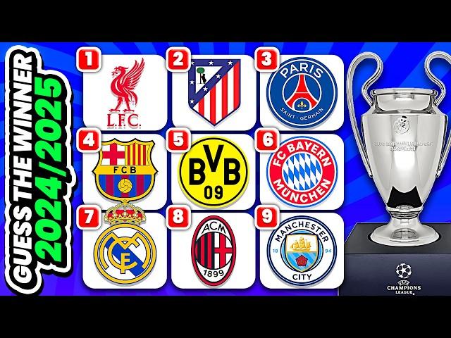 GUESS WHO IS THE WINNER OF THE UEFA CHAMPIONS LEAGUE | QUIZ FOOTBALL TRIVIA 2024