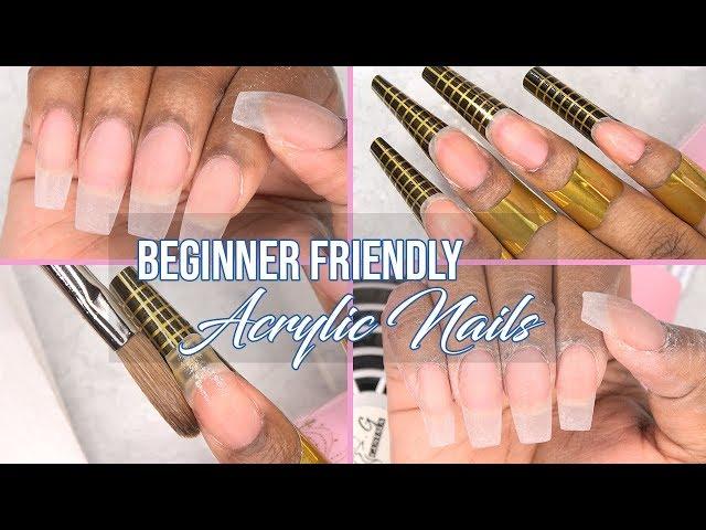 Acrylic Nails Tutorial - How to - Acrylic Nails using Nail Forms - For Beginners