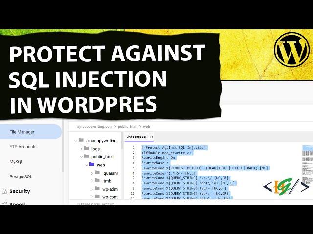 How to Protect Against SQL Injection through htaccess file in WordPress