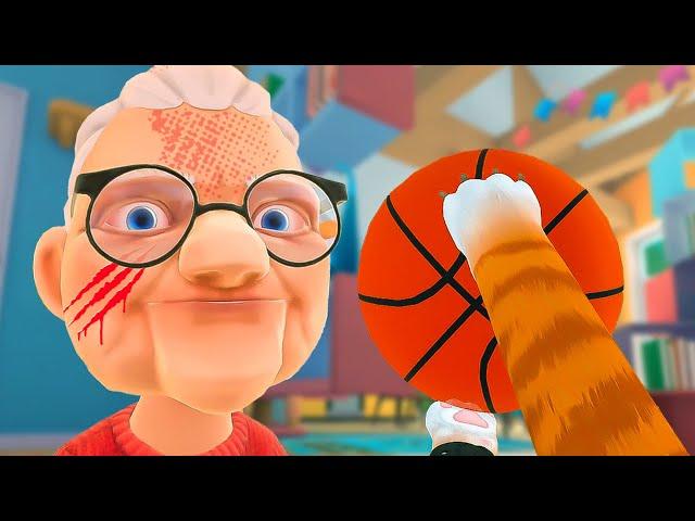 BASKETBALL PLAYER CAT KNOCKS GRANDMOTHER OUT WITH A BALL! I Am Cat VR / Chapter 2 /