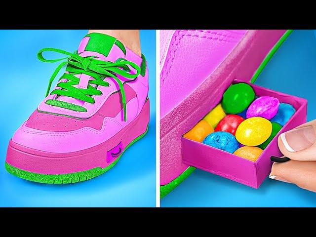 Hide Candies in Shoes! Genius Food Hacks and Funny Tricks by 123 GO!