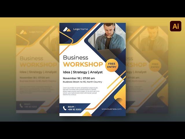 Business Workshop Poster Design in Adobe Illustrator