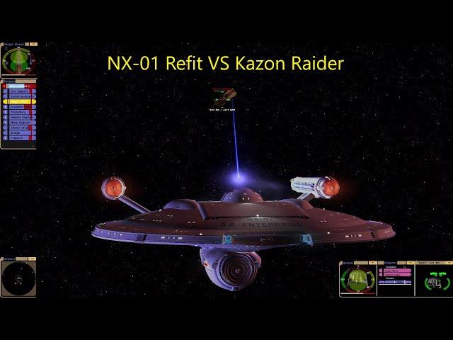 NX-01 Refit VS Kazon Raider | Star Trek Bridge Commander Battle | Star Trek Enterprise | Voyager