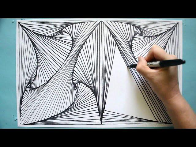 Fun 3D Pattern / Line Illusion Trick / Daily Art Therapy / Day 56