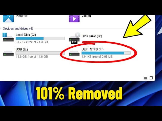 Remove UEFI NTFS Partition From USB Drive in Windows 11 / 10 / 8 / 7 - How To Delete uefi ntfs 