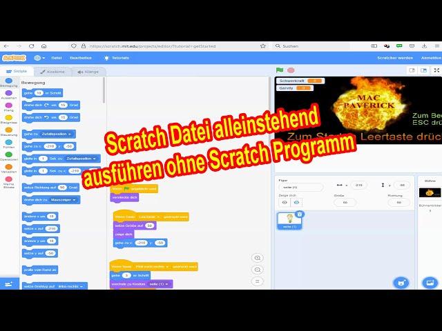 Scratch ausführen ohne Scratch Programm - Scratch Startdatei erstellen - Sb3 zu exe umwandeln