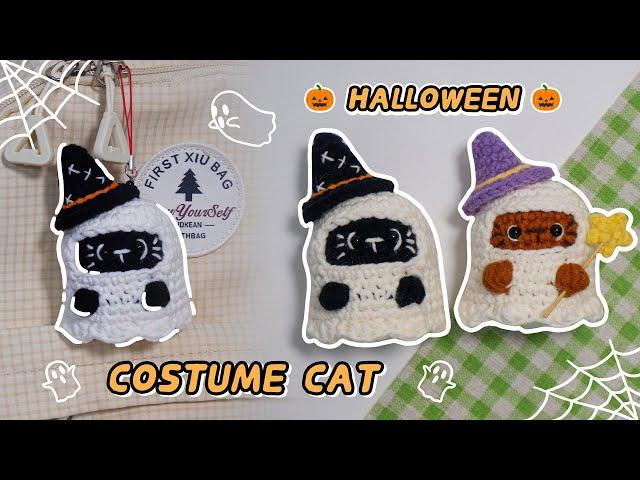 NO SEW -  Halloween Costume Cat pattern｜Easy&Simple Tutoeial ｜Crochet keychain tutorial | 萬聖節鉤針 