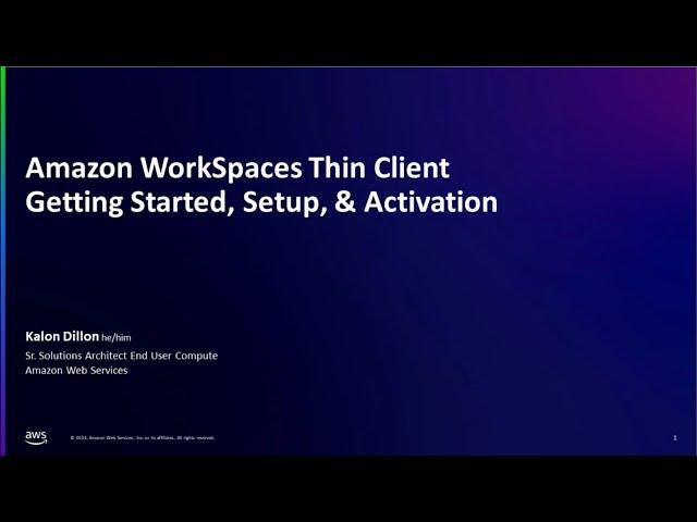 Amazon WorkSpaces Thin Client Setup | Amazon Web Services