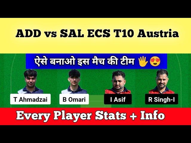 ADD vs SAL Dream11 Prediction | ADD vs SAL | ADD vs SAL Dream11 Team | Unknown Expert Sachin |