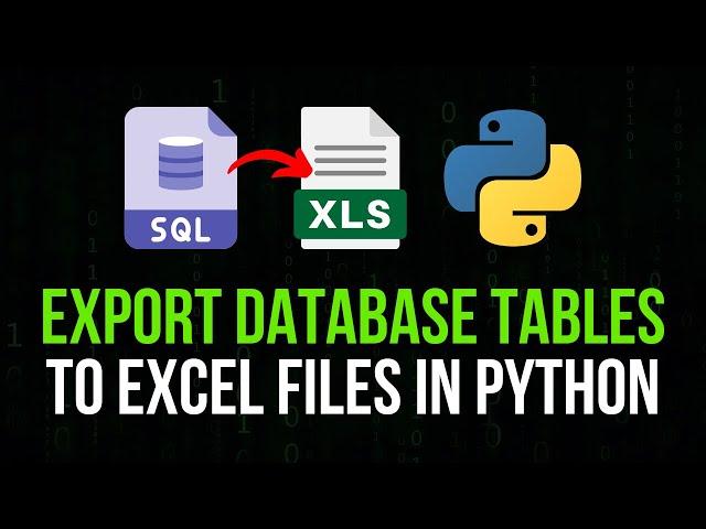 Export SQL Tables To Excel with Python