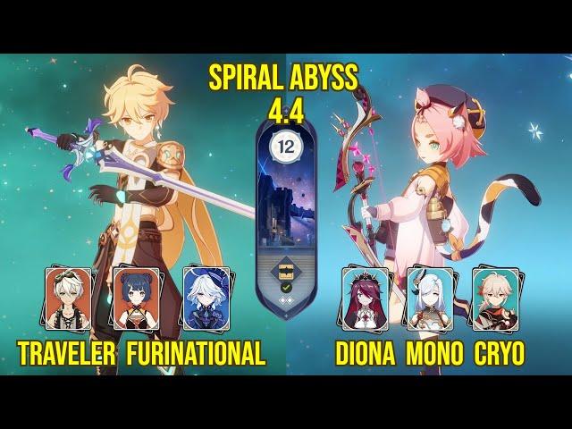 C6 Anemo Traveler Furinational & C6 Diona Mono Cryo | Genshin Impact Spiral Abyss Version 4.4