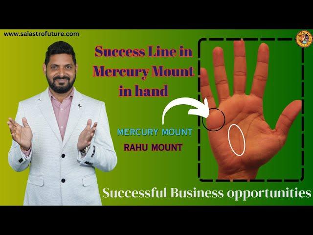 Success Line in Mercury Mount in hand | Successful Business Lucky Line hand | Palmistry